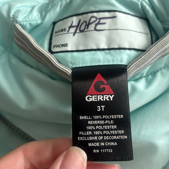 Gerry reversible blue toddler girls' puffer fleece jacket size 3T in GUC - Picture 7 of 7